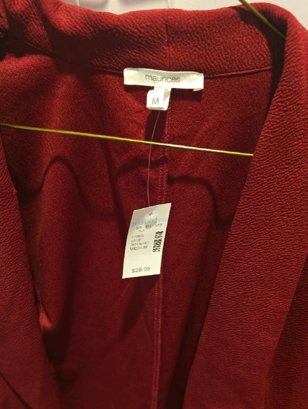 Maurices Deep Red Open-Front Blazer